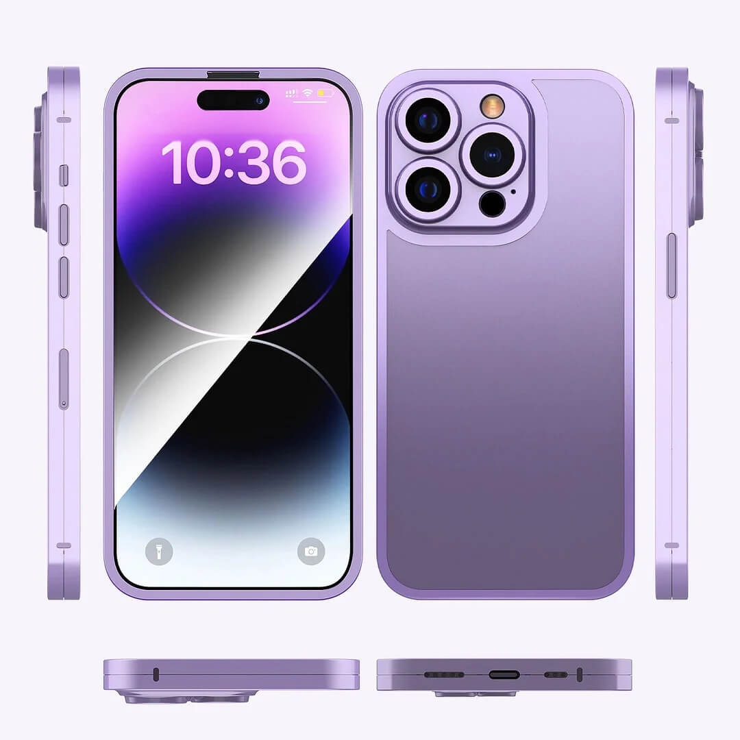 For iPhone Titanium Alloy Double-sided Glass All-inclusive Phone Case-6