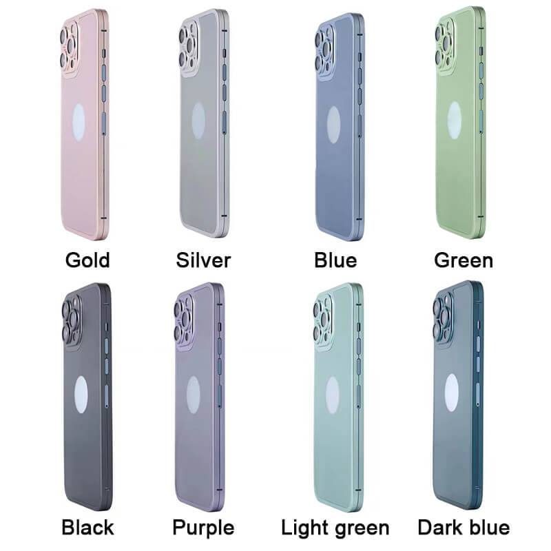 For iPhone Titanium Alloy Double-sided Glass All-inclusive Phone Case-7