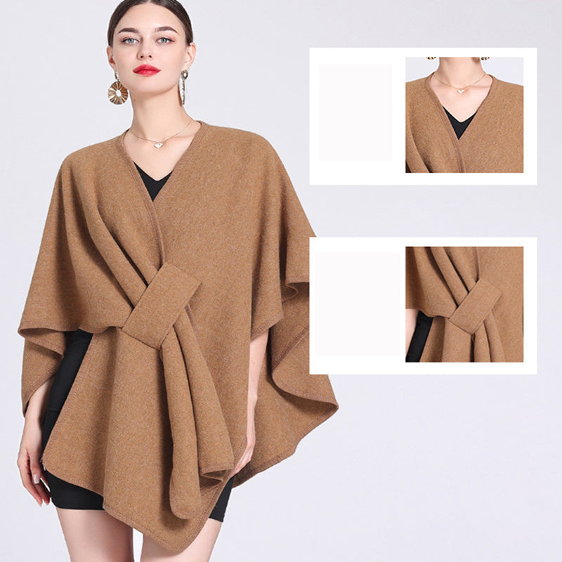 Women's Elegant Faux Wool Wrap Shawl-1