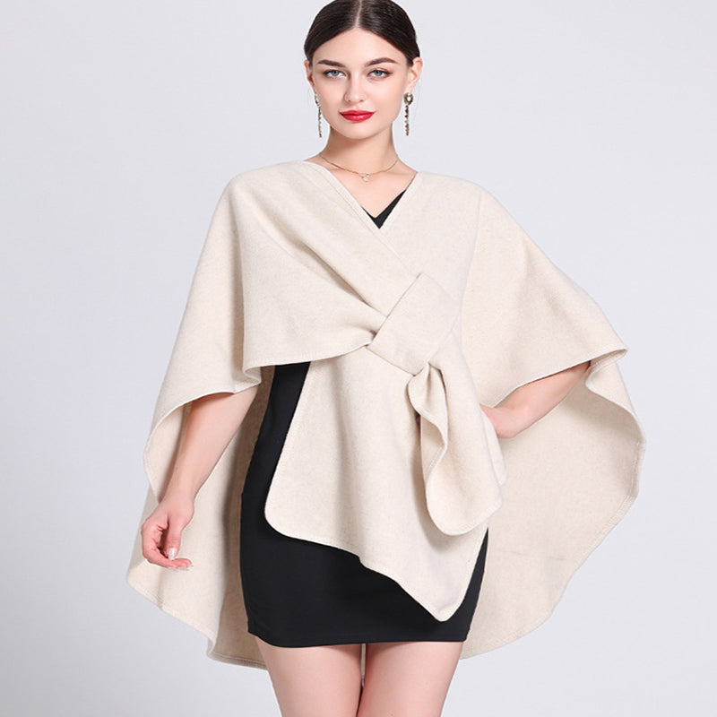 Women's Elegant Faux Wool Wrap Shawl-4