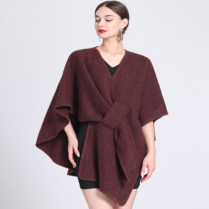 Women's Elegant Faux Wool Wrap Shawl-8