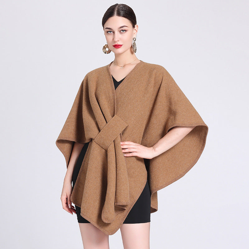 Women's Elegant Faux Wool Wrap Shawl-10