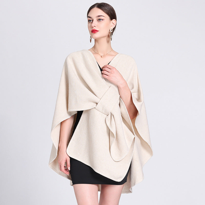 Women's Elegant Faux Wool Wrap Shawl-11