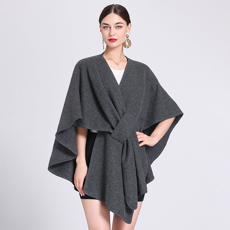 Women's Elegant Faux Wool Wrap Shawl-15