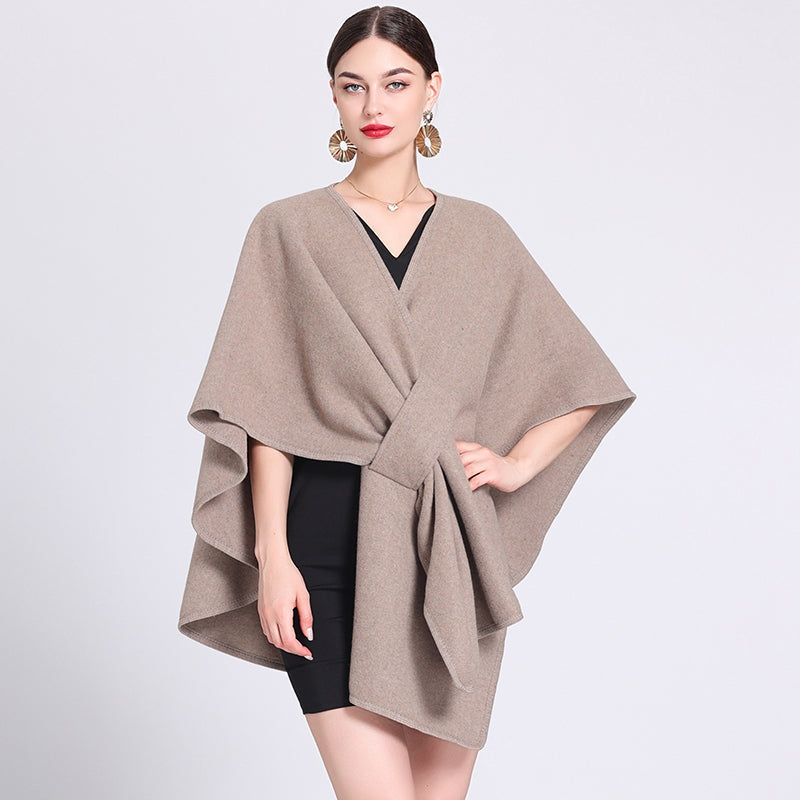 Women's Elegant Faux Wool Wrap Shawl-13