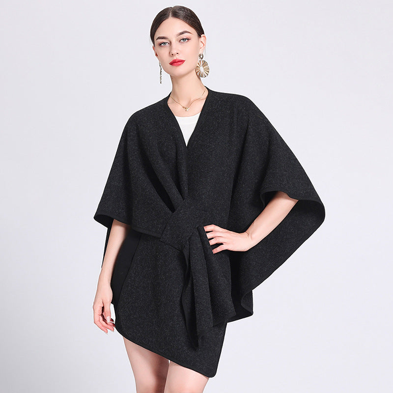 Women's Elegant Faux Wool Wrap Shawl-14