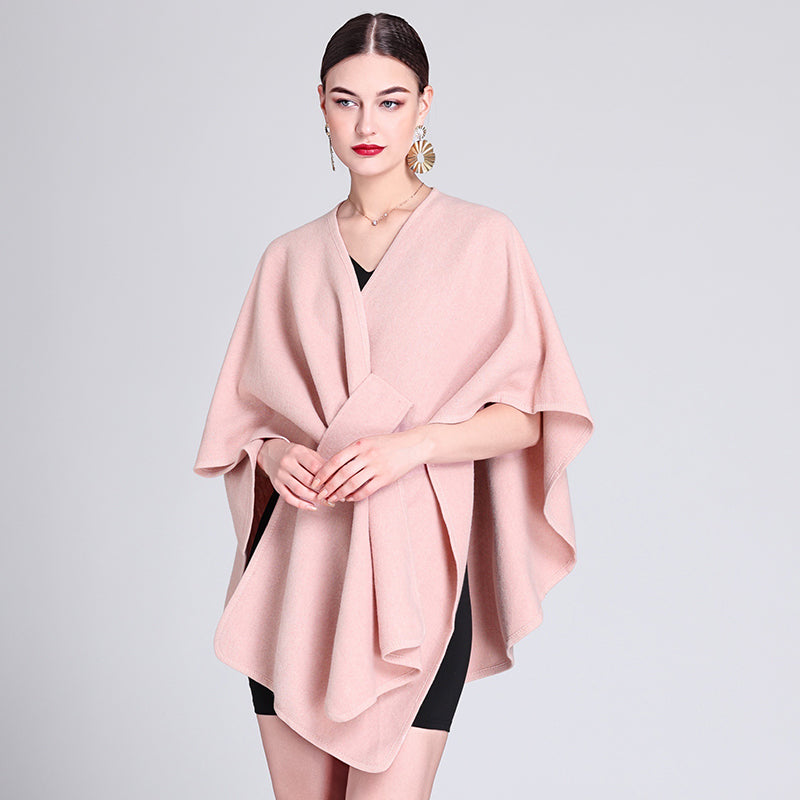 Women's Elegant Faux Wool Wrap Shawl-19