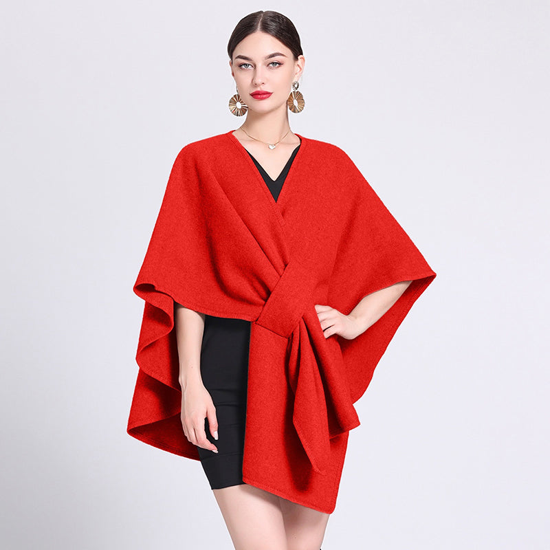 Women's Elegant Faux Wool Wrap Shawl-23