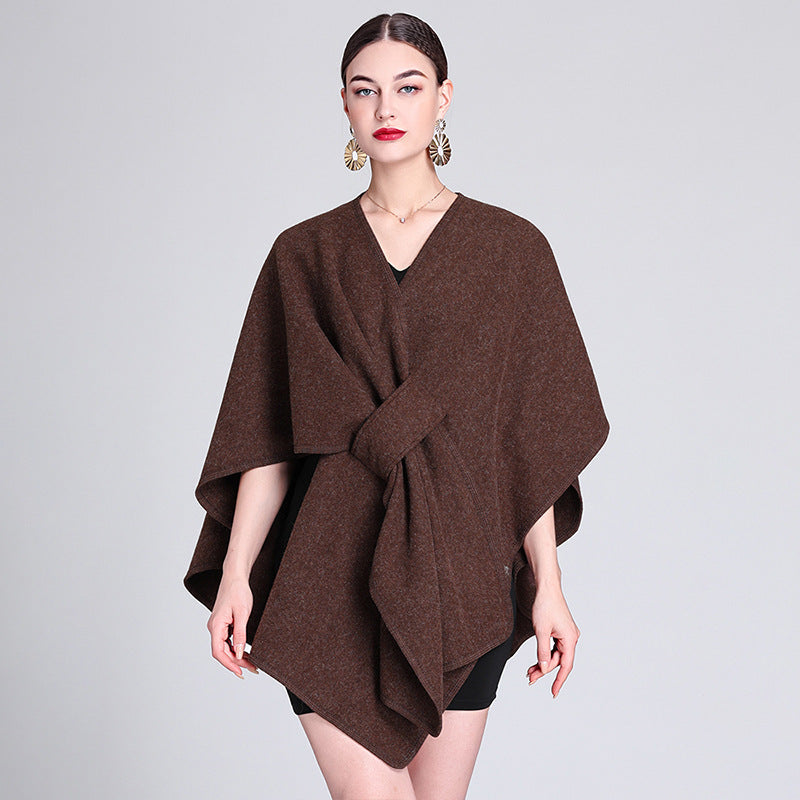 Women's Elegant Faux Wool Wrap Shawl-22