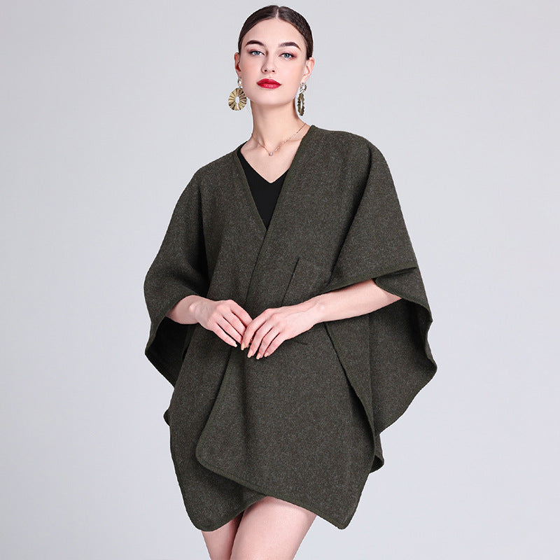 Women's Elegant Faux Wool Wrap Shawl-24