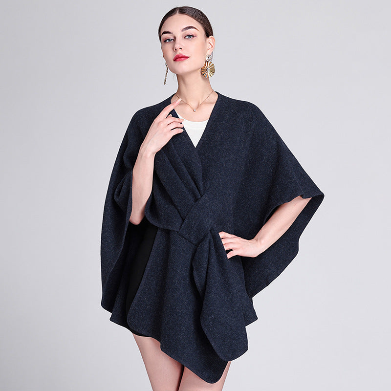 Women's Elegant Faux Wool Wrap Shawl-26