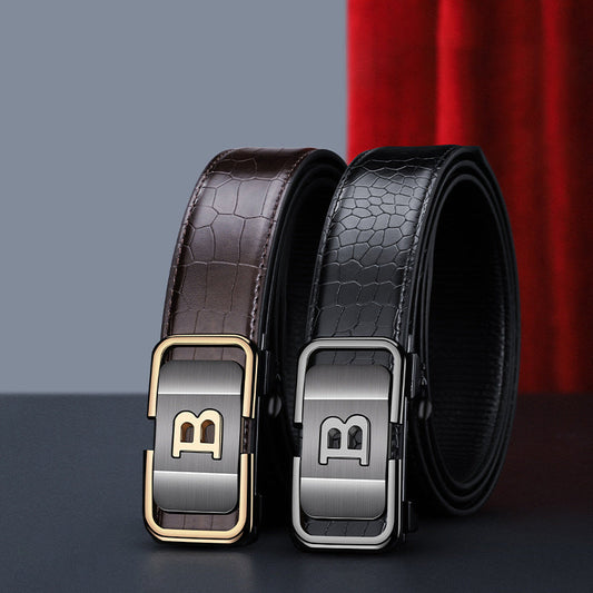 🎅Christmas Pre-sale🎁Men's Crocodile-Patterned Automatic Buckle Belt（50% OFF）