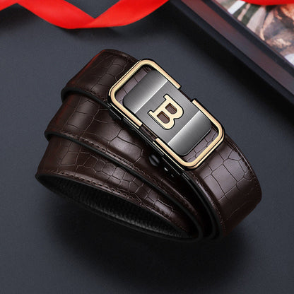 🎅Christmas Pre-sale🎁Men's Crocodile-Patterned Automatic Buckle Belt（50% OFF）