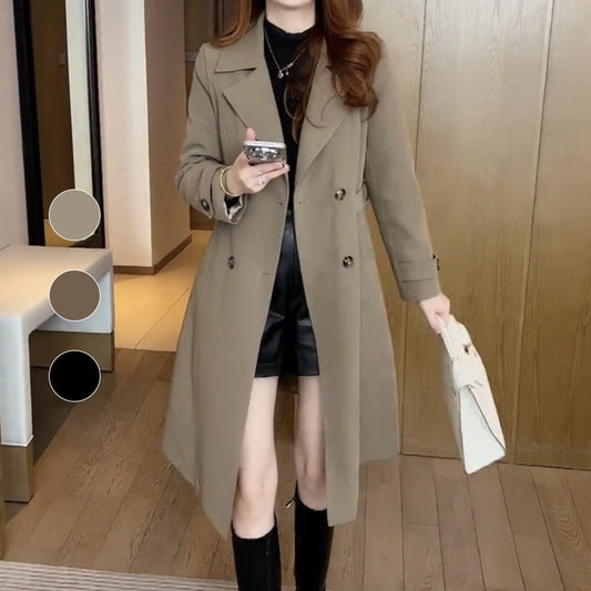 🎅Christmas Pre-sale🎁Elegant Women's Plush-Lined Trench Coat